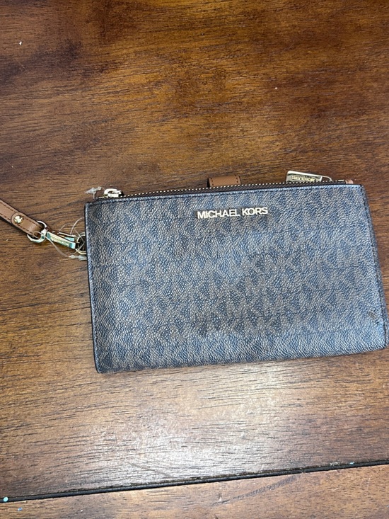 Michael Kors Handbags - Michael Kors Wristlet Wallet Brown Logo | Zip Around | Card Holder |Wrist Strap